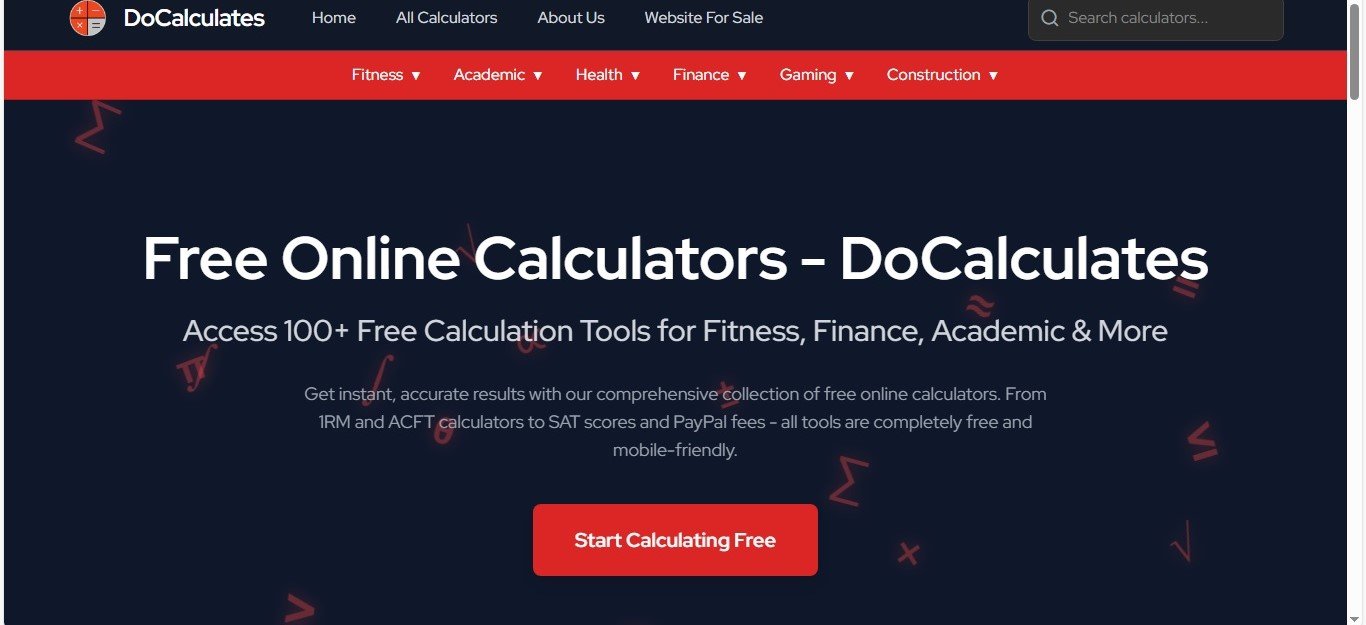 DoCalculates.com Homepage - Free Online Calculators